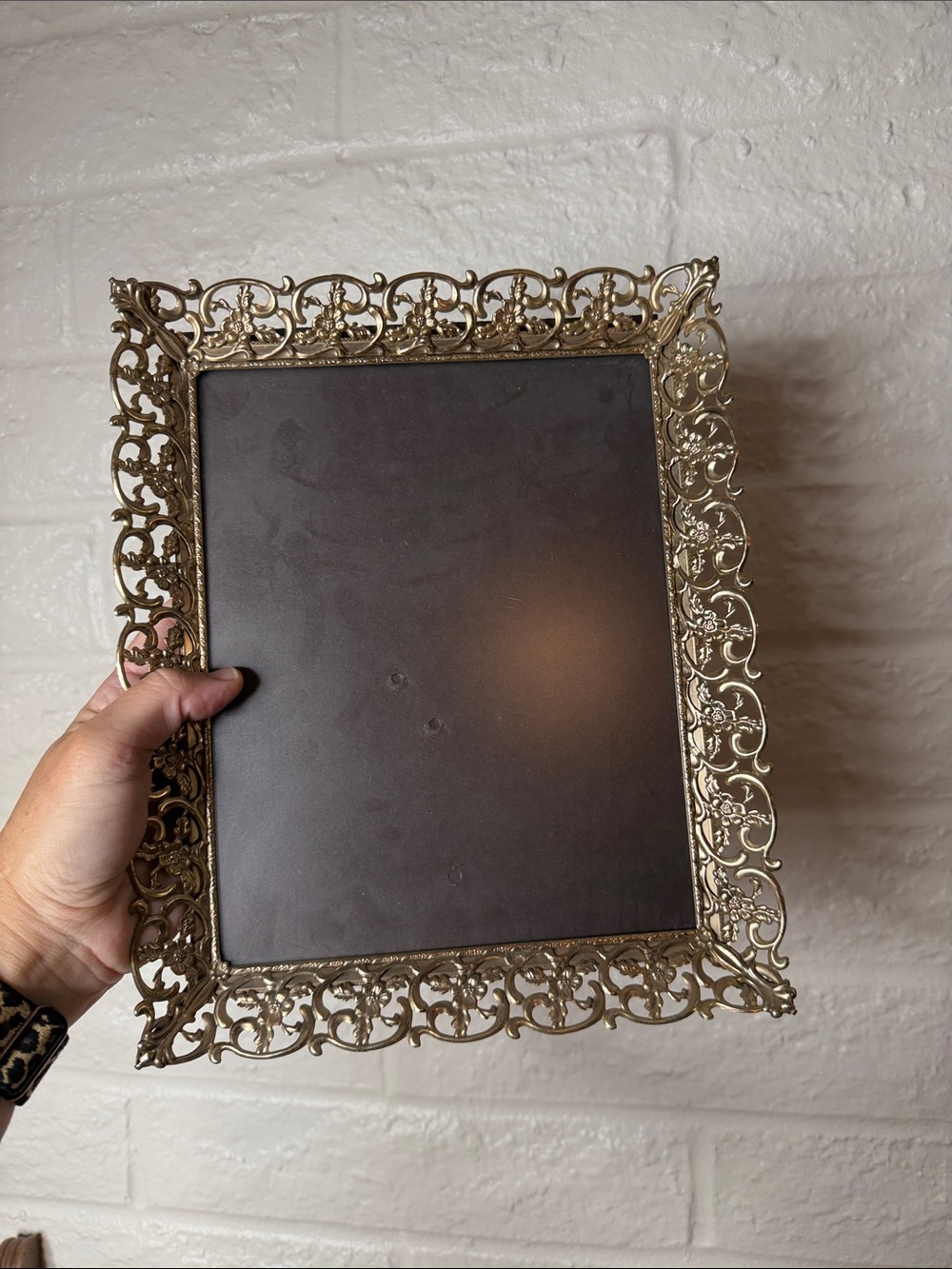 Vintage Ornate Gold Filigree Picture Frame 8x10 Regency Scroll Back MCM